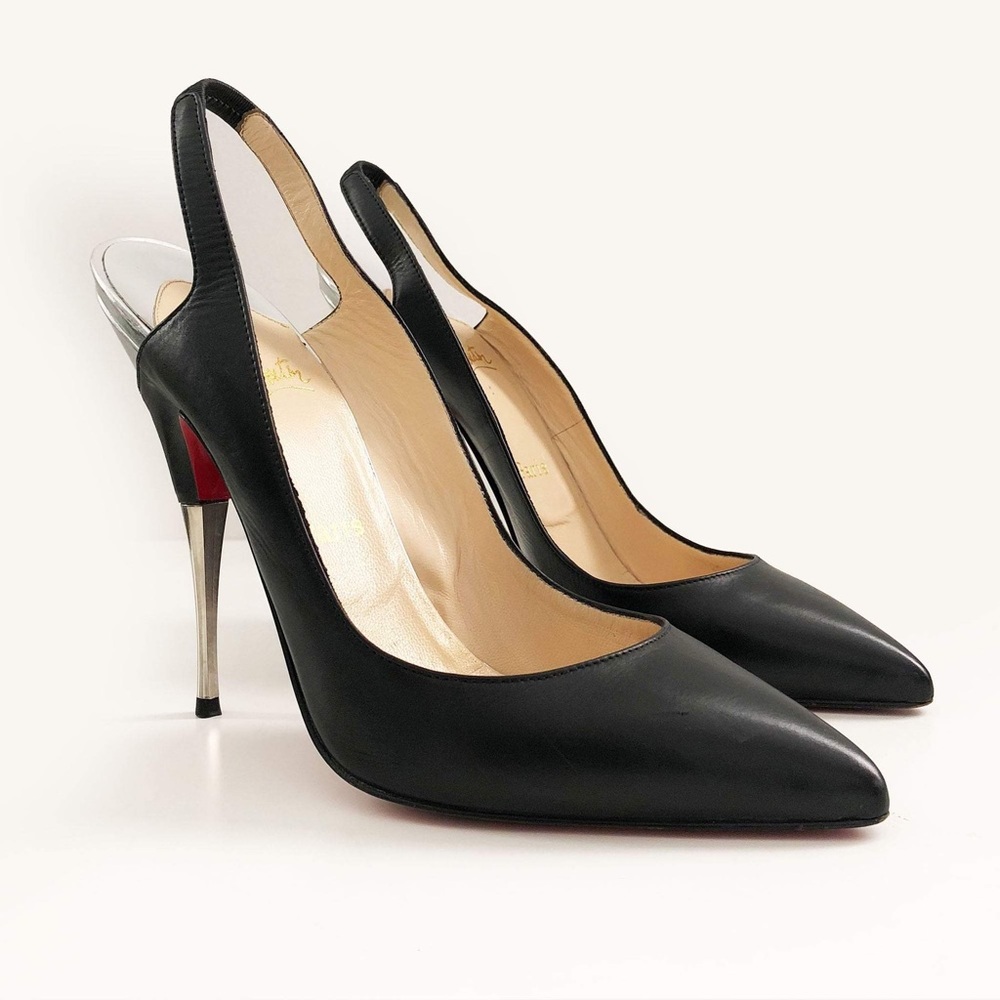 Christian Louboutins Size 37 black slingbacks
